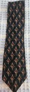 Graham & Lockwood Neck Tie 100% Silk London Diamond Black Burgundy Gold Classic - Picture 1 of 8