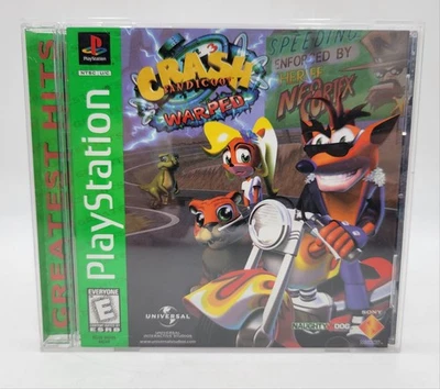 Crash Bandicoot Warped (1998, PS1) Complete w Manual CIB Greatest Hits TESTED VG - Image 1 of 4