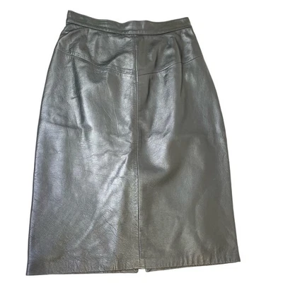 Falda lápiz Forenza italiana de cuero negra vintage talla 8 años 80 90 cintura alta Foto 1 de 4