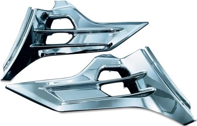 Cubiertas de caja de batería con persianas Kuryakyn 12-17 Honda GL1800 cromadas Foto 1 de 4