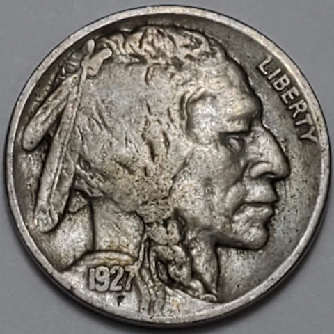 #1.1 "Fine" Nicer Low Mintage 1927 P Buffalo Head Nickel Cover