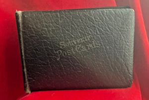 Vintage Souvenir Post Card Album Black Book - Picture 1 of 22
