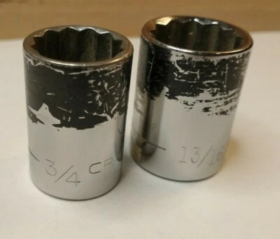 2, Craftsman 1/2" Drive 12 Point Sockets, 3/4" & 13/16" MADE IN USA Series G - Image 1 of 4