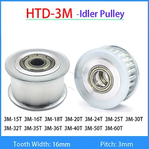 HTD-3M Timing Belt Idler Pulley Smooth Tooth/Toothed Tensioner Pulley Width 16mm - Picture 1 of 32