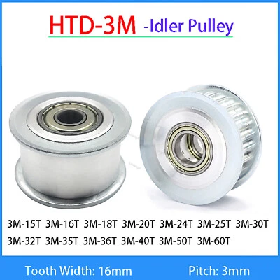MARKENLOS HTD-3M Umlenkrolle Zwischenriemenscheibe Idler Mit Lager Zwischenrad Breite 16mm