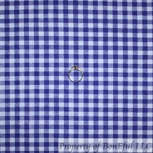 BonEful Fabric Cotton Quilt Dark Purple White Girl Gingham Check Blender L SCRAP - Picture 1 of 12