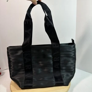 Harveys Seatbelt Bag Solid Black MBT Medium Boat Tote Shoulder Bag Zip Top - Picture 1 of 14