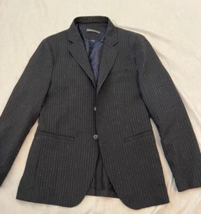 JOHN VARVATOS mens Small EU 46 blue pinstripe textured casual blazer 2 button - Picture 1 of 4