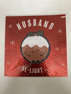 Husband Christmas Card Pudding Deluxe  - 19cm Large - Image 1 of 4