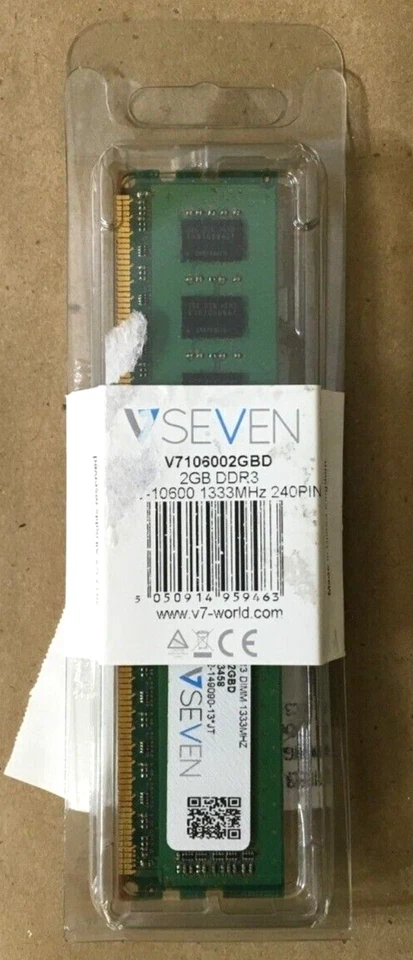 V7 2GB PC3-10600 DDR3 SDRAM DIMM V7106002GBD ✅ ❤️️ ✅ ❤️️ ✅ ❤️️ NEW!!!! - Image 1 of 1