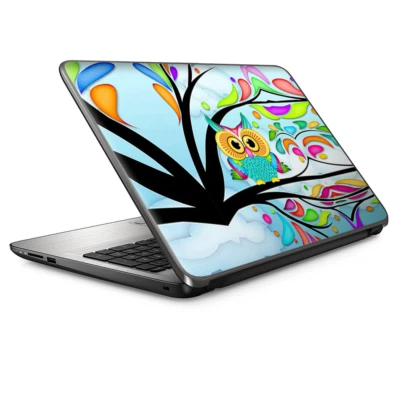 Чехол для ноутбука универсальный для 13 дюймов - красочная художественная сова на дереве - Изображение 1 из 4