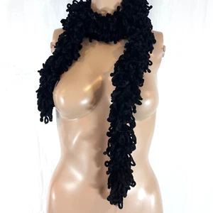 Bufanda. Boa de chenilla bucles de hilo de chenilla. 54 x 3 pulgadas Negro sin marca - Imagen 1 de 3