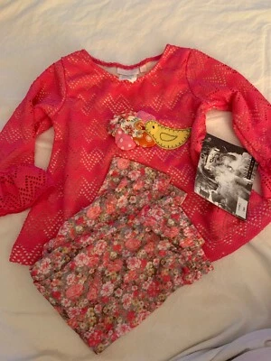 Cachcach Niña Rosa Floral Conjunto de 2 Piezas Manga Larga Top Leggings Talla 24 Mo Nuevo Foto 1 de 4