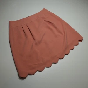 NEW Loft Outlet Skirt Womens 4 Coral Pink Scallop Hem Straight Short Summer Boho - Picture 1 of 14