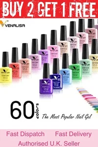 Nail Gel Polish set VENALISA Soak off UV LED Colour Base Top Coat Nail Varnish - Picture 1 of 67