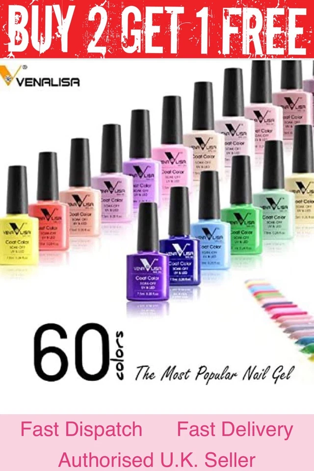 Nail Gel Polish set VENALISA Soak off UV LED Colour Base Top Coat Nail Varnish