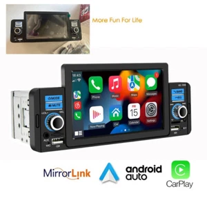 Single 1Din Car Stereo Radio Apple/Android CarPlay 5" Touch Screen MP5 Bluetooth - Picture 1 of 12