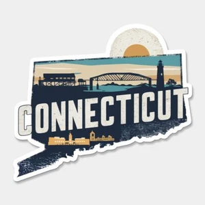 Connecticut State Printed Sticker Vinyl Decal USA CT United States Car Window - Picture 1 of 1