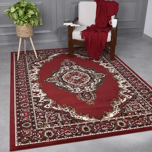 Klassisch Orient Teppich Orientalisch dicht gewebt Wohnzimmer Rot Beige - Bild 1 von 4