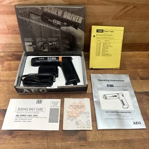 AEG EZ591 Cordless Screwdriver W/ Box, Manual, Receipt Made In Japan 80s Vintage - Picture 1 of 24