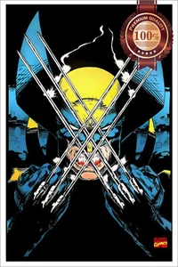 WOLVERINE CLAWS DRAWING X-MEN MARVEL COMICS ARTWORK ART PRINT PREMIUM POSTER - Picture 1 of 6