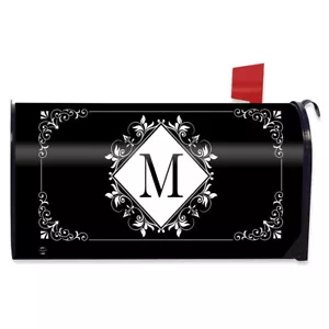 Briarwood Lane Black and White Monogram M Mailbox Cover - Picture 1 of 3