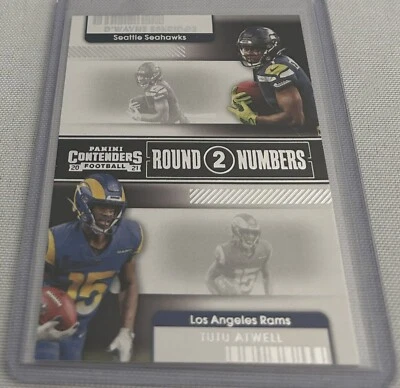 2021 Panini Contenders Football D'Wayne Eskridge Tutu Atwell Round Numbers - Image 1 of 2
