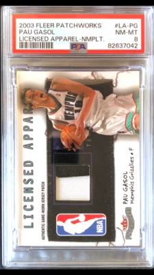 Parche Fleer Patchworks 2003 ropa con licencia Pau Gasol Team #LA-PG PSA 8/50 Foto 1 de 4