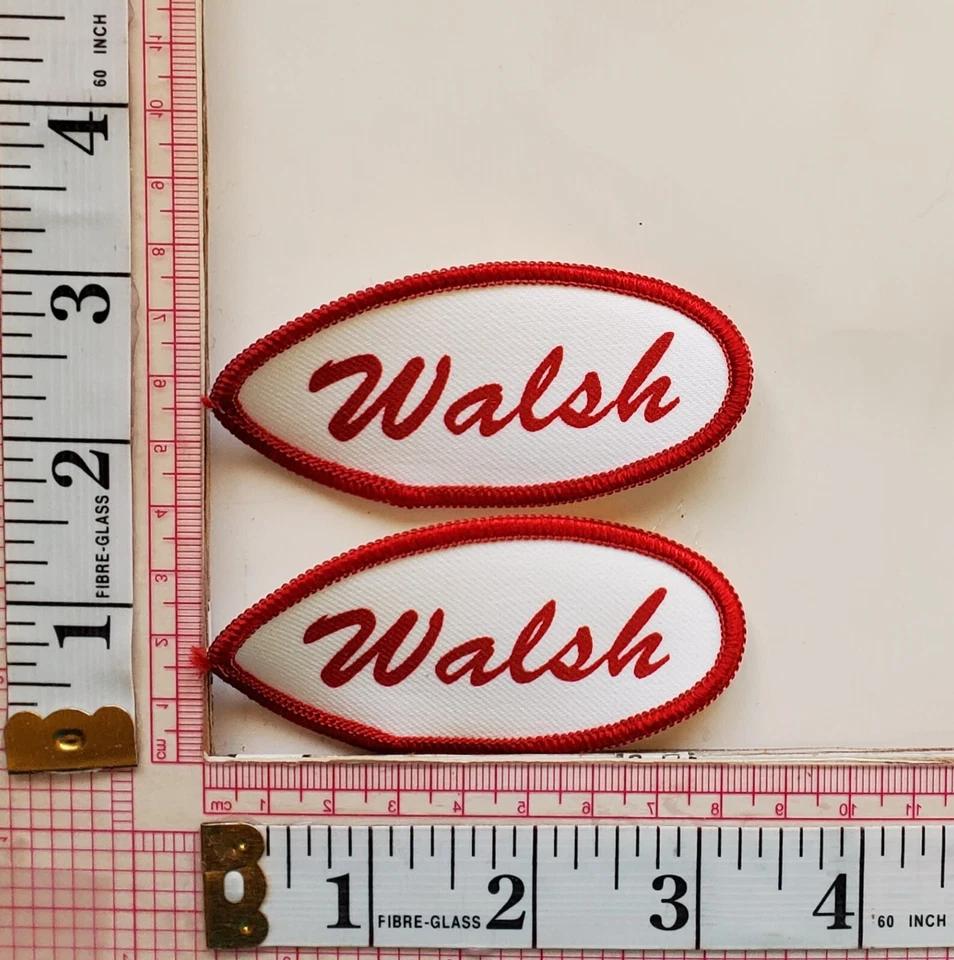 Walsh Name Tag Uniform Jacket Vest Patch Crest Badge Lot Of 2 r - Image 1 of 1