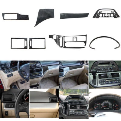 Juego completo de molduras interiores de fibra de carbono 18 piezas para Honda Odyssey 2005-2010 Foto 1 de 4