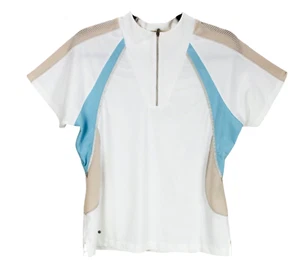 Tail Tech Women’s Polo Shirt size M 1/4 Mock Neck Zip Golf Tennis Short Sleeve - Picture 1 of 17