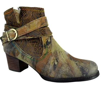 L'Artiste by Spring Step Shazzam Nuevo Camel Pintado a Mano Cuero Botines 9M Foto 1 de 4