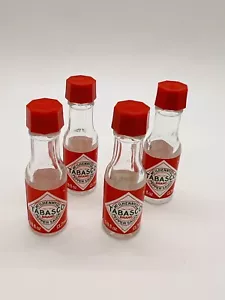 Juego de 4 mini botellas vacías de pimienta McIlhenny marca Tabasco 2 pulgadas 1/8 fl oz - Imagen 1 de 7