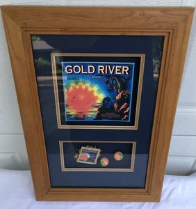 California Gold River Fruit Wooden Wood Box Crate Label Art Wall Hanger - Picture 1 of 6