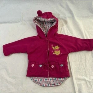 Pooh Niña Sudadera con Capucha Informal Rosa Logotipo Botones Bolsillos Mangas Largas Talla 6-12M - Imagen 1 de 4