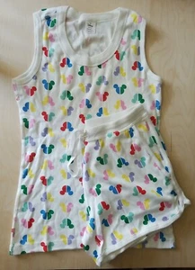 NWOT HANNA ANDERSSON DISNEY MICKEY MOUSE WOMEN'S TANK SHORT JOHN PAJAMAS M 8 10 - Picture 1 of 6