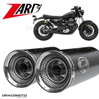V9 ROAMER MOTO GUZZI 2016 2017 ZARD Exhaust SLIM VERSION Black ZMG081S10SSO-B - Image 1 of 4