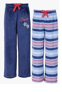 Nautica Girl's 2-Pack Fleece Sleep Pants Blue/Stripes Size 8 - Picture 1 of 1