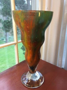 SASAKI Hand Blown Art Glass tall Vase 13" - Picture 1 of 8