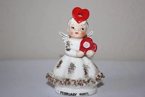 Vintage Norcrest February Valentine Birthday Angel S1362 Spaghetti Trim Sticker - Picture 1 of 8
