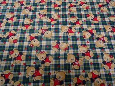 Schöner Stoff 22/ Baumwolle BÄRCHEN Kinder-Stoff 26cm x 74cm Patchwork Basteln  - Bild 1 von 4