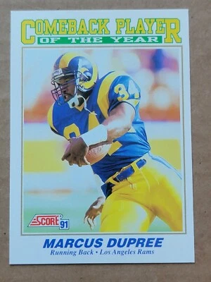 Marcus Dupree 1991 Score Comeback Player Of The Year Football Card #618 - Image 1 of 4