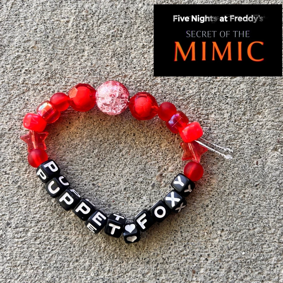 Pulseira de contas FNaF Secret of the Mimic SOTM fantoche foxy Kandi - Imagem 1 de 1