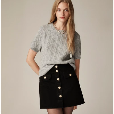 Minifalda de mezclilla J.Crew con botones delanteros negra línea A tiro alto preppy EE. UU. 14 NUEVA CON ETIQUETAS Foto 1 de 4