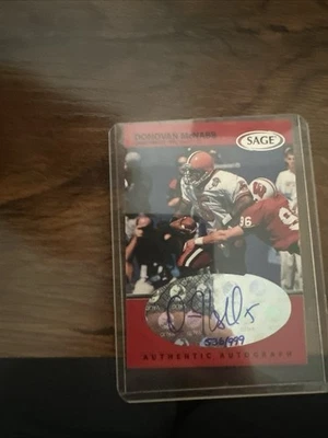 Cartão autêntico Donovan McNabb autógrafo sábio 1999 536/999 - Imagem 1 de 4