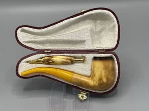 Lee Van Cleef Pipe BLOCK MEERSCHAUM-NEW-HAND CARVED W Case-tamper#stand#709 - Picture 1 of 10