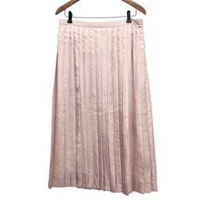 Gonna midi Dries Van Noten donna 40 blush rosa plissettata A-Line poliestere pull on - Foto 1 di 6