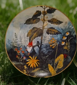 Rien Poortvliet Gnome Plate GNOME de BLOOM SUMMER Plate 8 1/2” Vtg - Picture 1 of 5