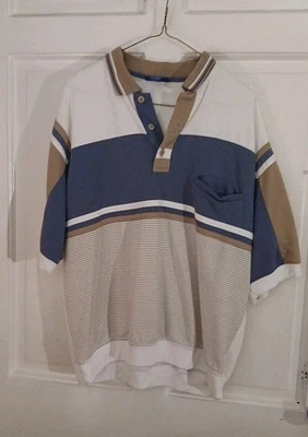 Camisa Pullover Towncraft Para Hombre SS Mezcla Poliéster Multicolor Talla L  Foto 1 de 3