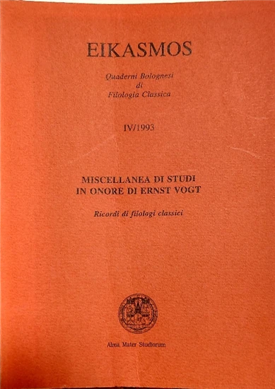  - Miscellanea di studi in onore di Ernst Vogt. Ricordi di filologi classici. Fe - Immagine 1 di 1